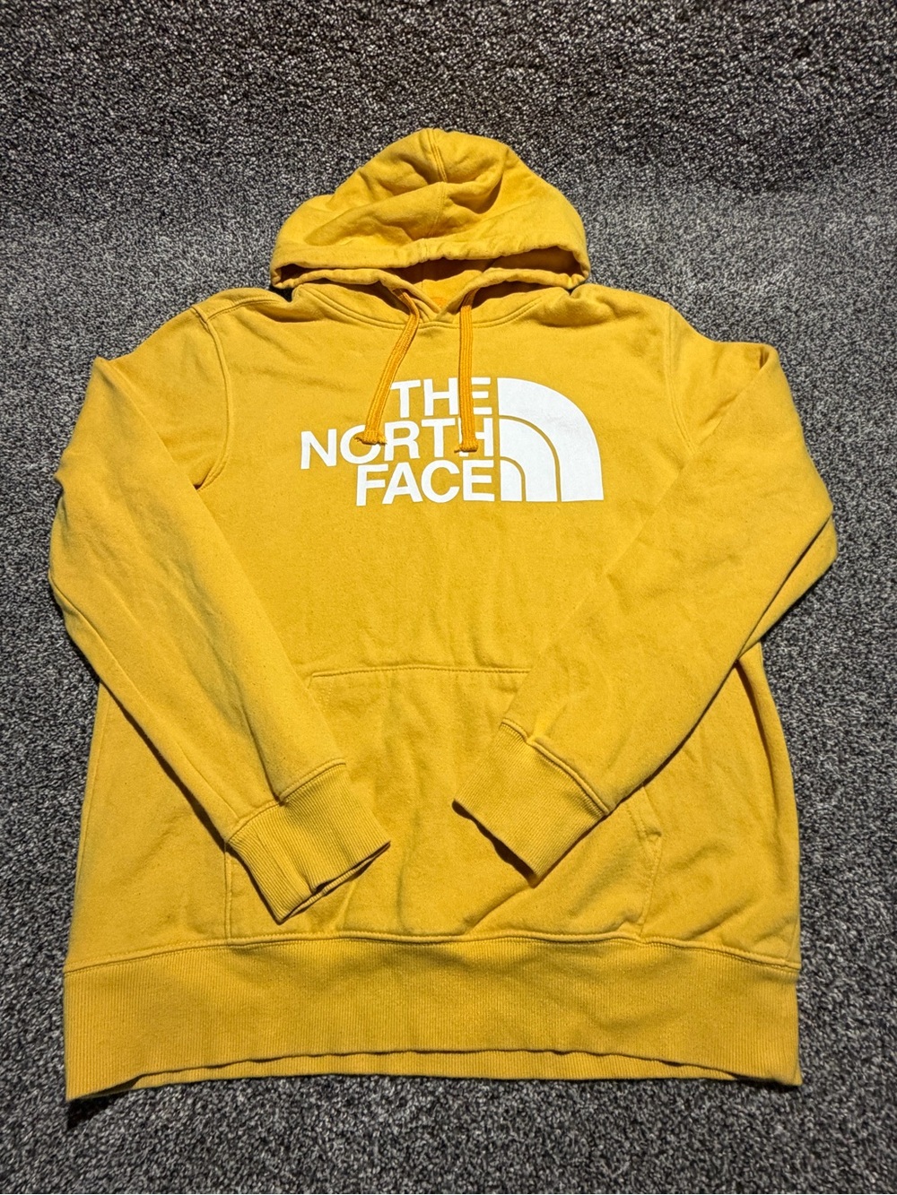 The North Face Men's Yellow Logo Pullover Hoodie Medium